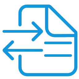 Symbol des FTPS/FTP Managers: ein Dokument mit zwei Pfeilen in entgegengesetzter Richtung